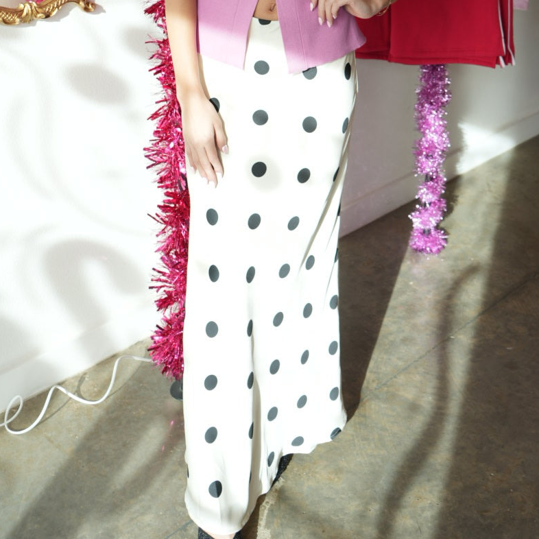Chic Midi Skirt - Polka Dot
