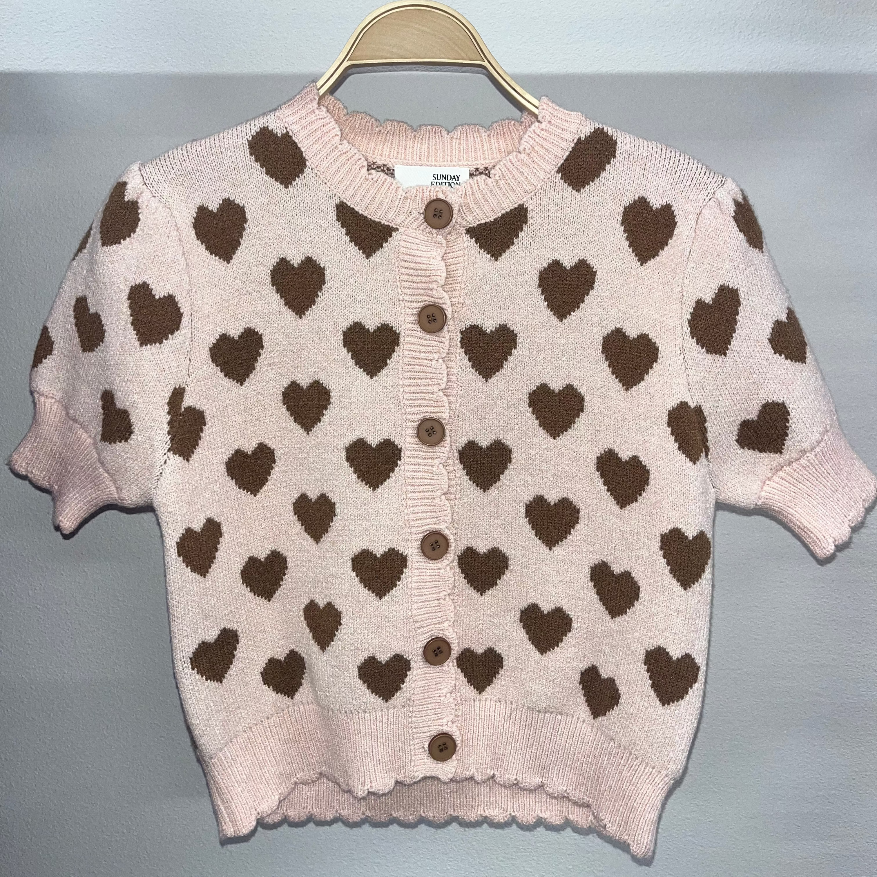 Button Up Heart Sweater